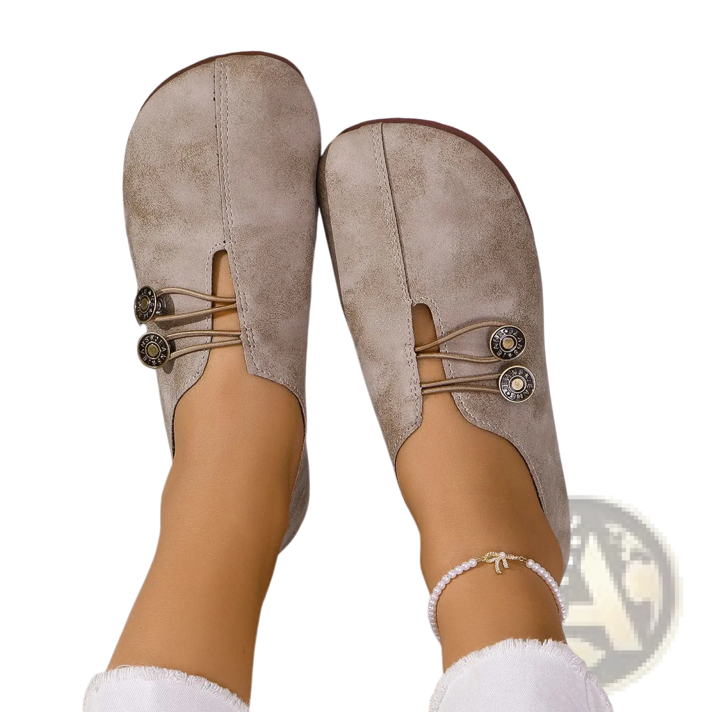 Women's Square Toe Lace-up Leather and Suede Loafers