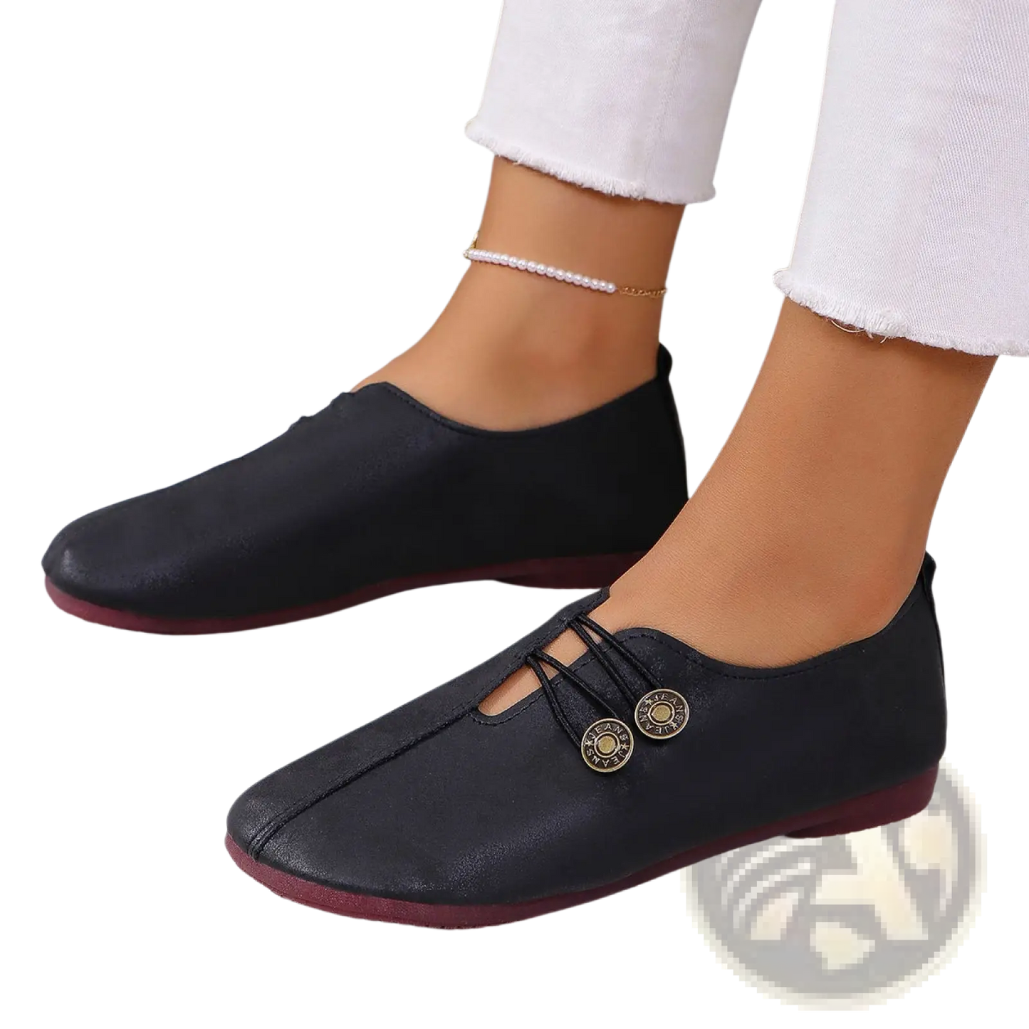 Women's Square Toe Lace-up Leather and Suede Loafers