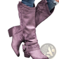 Women's Suede Knight Boots with Buckle Strap