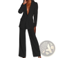 Women's Tailored Blazer and Wide Leg Trouser Suit Set