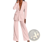 Women's Tailored Blazer and Wide Leg Trouser Suit Set