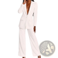 Women's Tailored Blazer and Wide Leg Trouser Suit Set