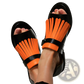 Women's Tassel Leather Beach Sandals in Black and Cream