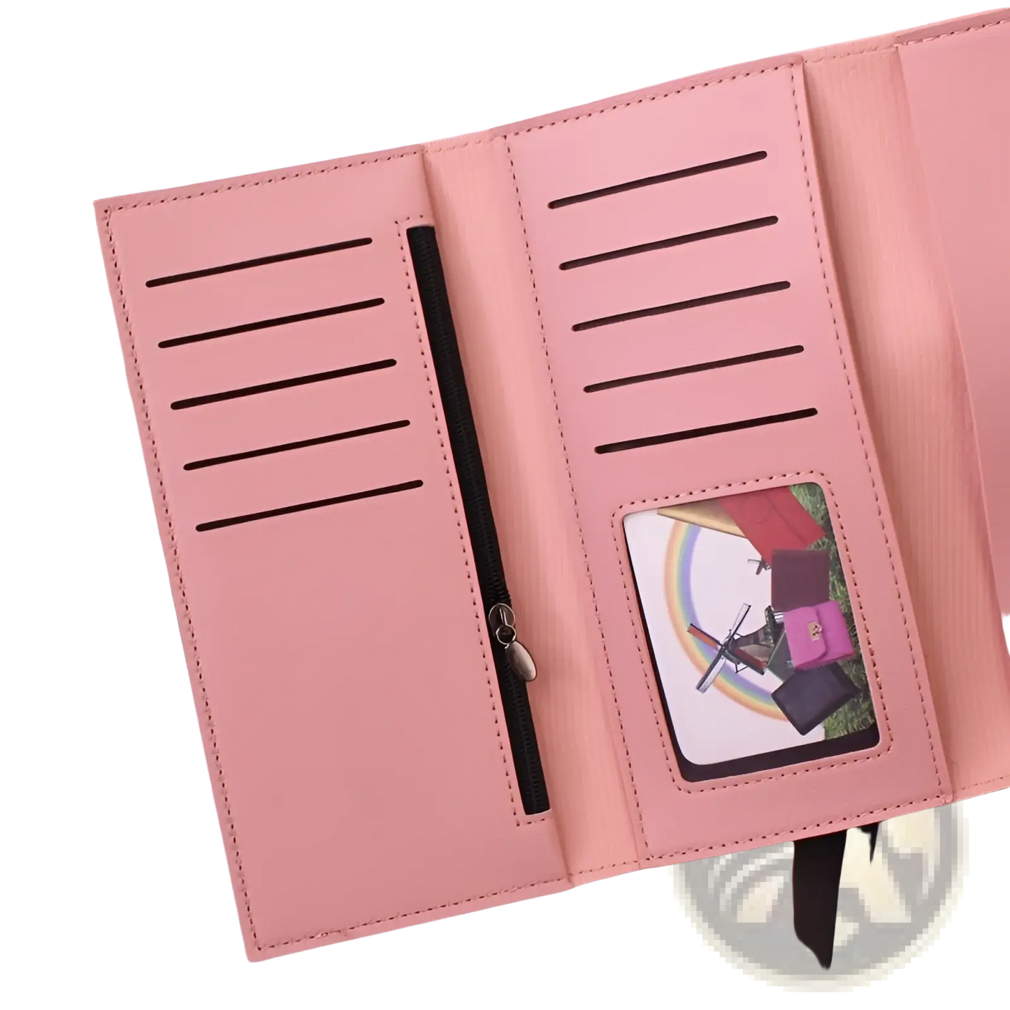 Women's Tri-fold Leather Clutch Wallet with Card Slots