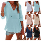 Women's v Neck Cotton Linen Hooded Pullover with Pockets