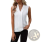 Women's V-neck Pleated Sleeveless Chiffon Blouse