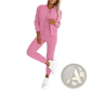 Women's Varsity Button Up Jogger Set Three Piece Suit