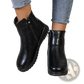 Women's Winter Fleece Ankle Boots Zipper Leather Shoes
