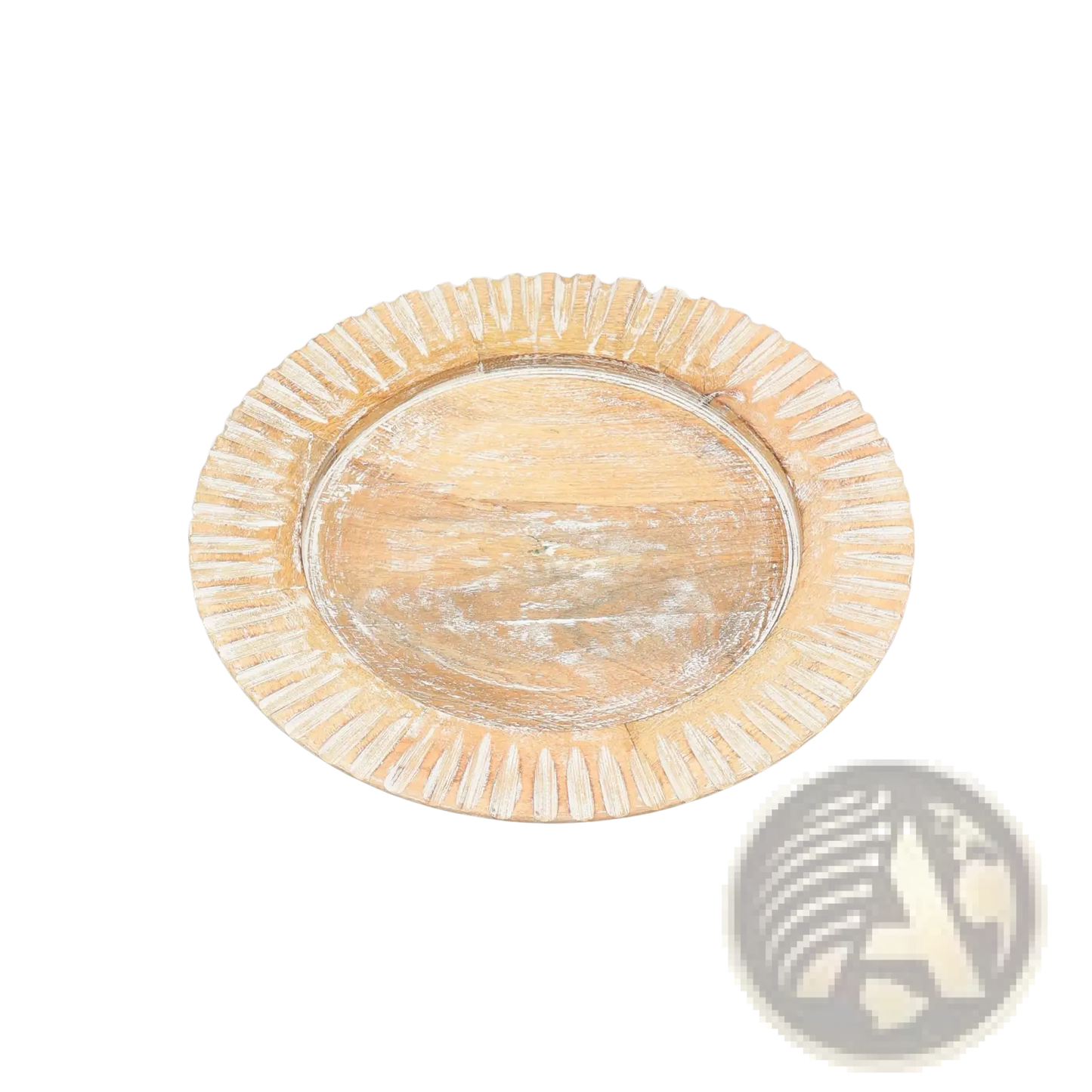 Wood Charger Plate 13 Inch White Handcrafted Set