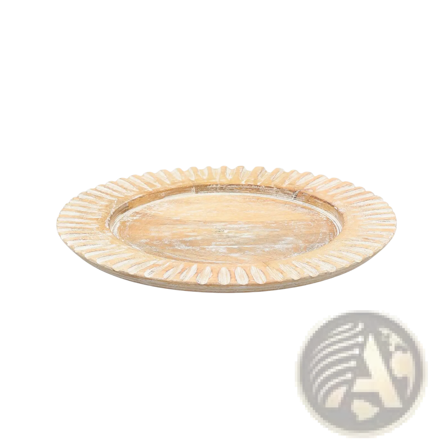 Wood Charger Plate 13 Inch White Handcrafted Set