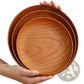 Wood Grain Plastic Plates 10pc Round Striped Design