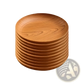 Wood Grain Plastic Plates 10pc Round Striped Design