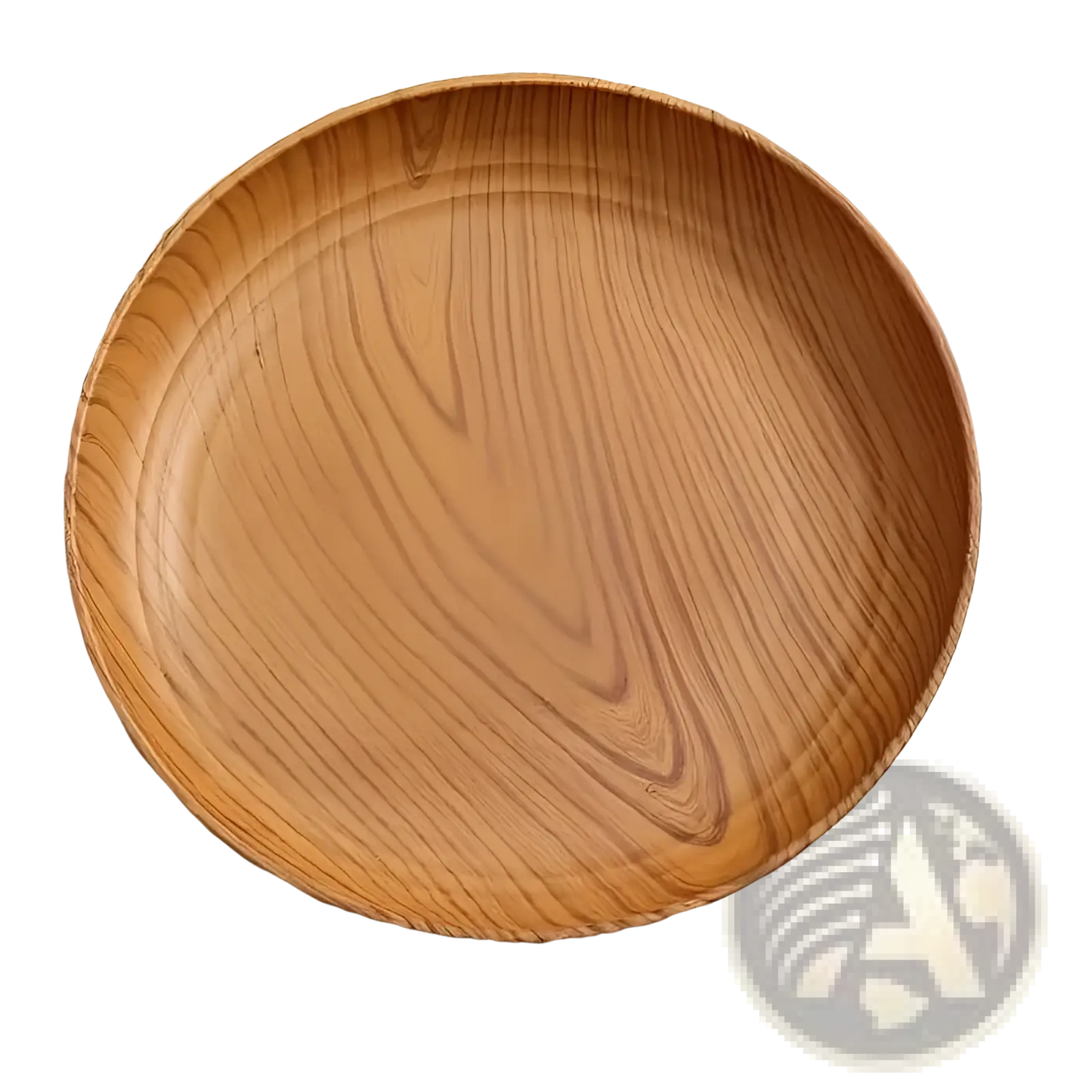 Wood Grain Plastic Plates 10pc Round Striped Design