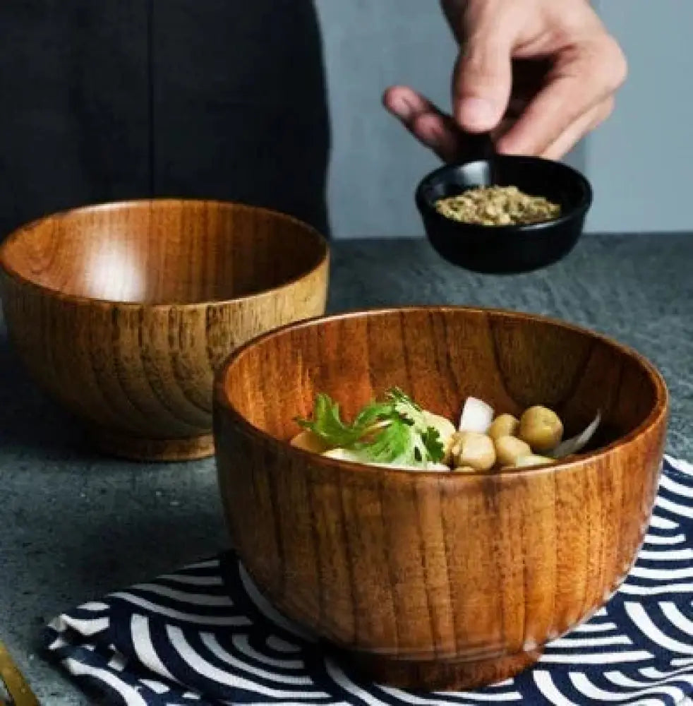 Handcrafted Japanese Style Natural Wooden Bowl