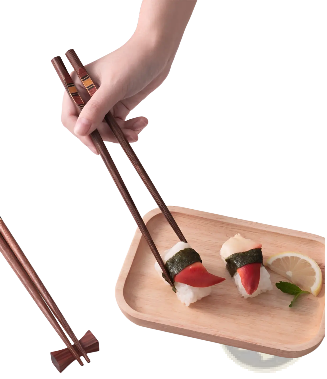 Wooden Chopsticks Set with Non Slip Tips 10 Pairs