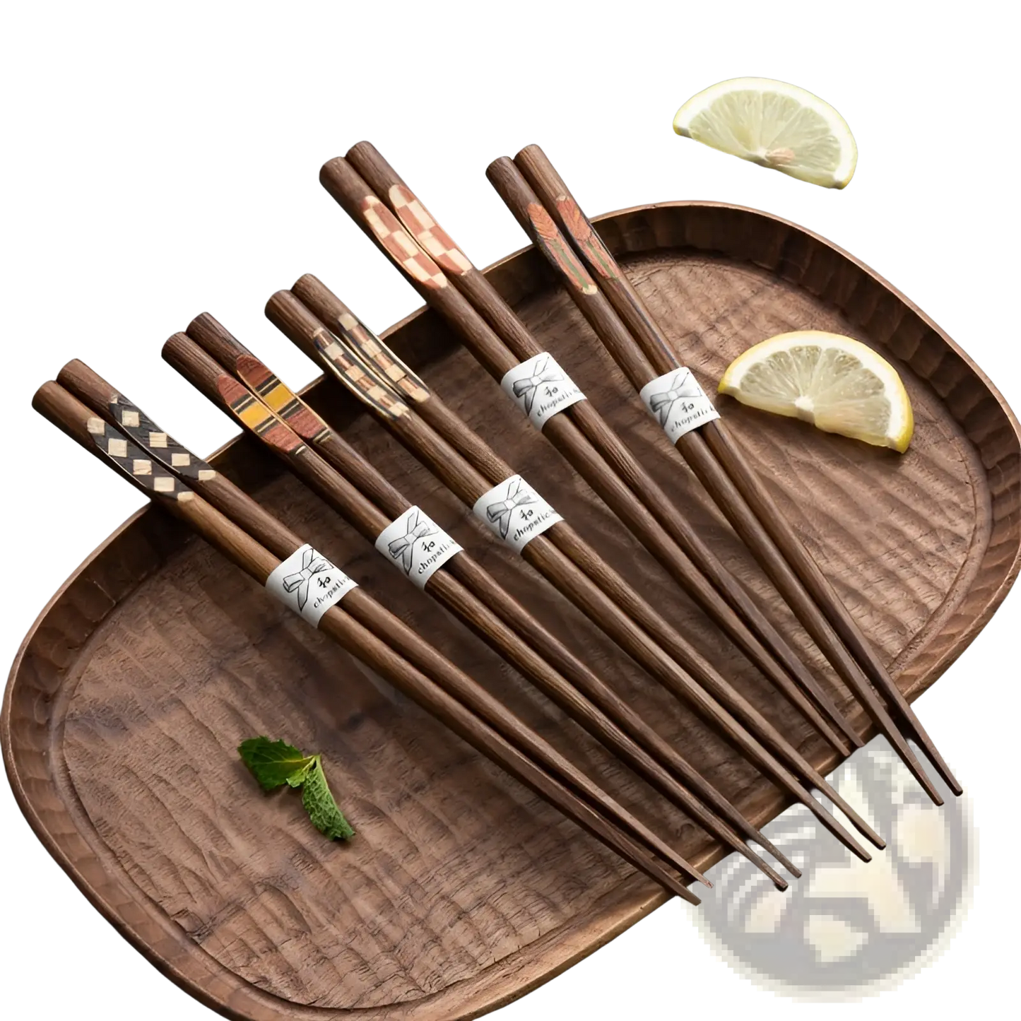 Wooden Chopsticks Set with Non Slip Tips 10 Pairs