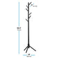 Coat Rack Free Standing - Wooden Coat Tree W/ 6 Hooks