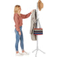 Coat Rack Free Standing - Wooden Coat Tree W/ 6 Hooks