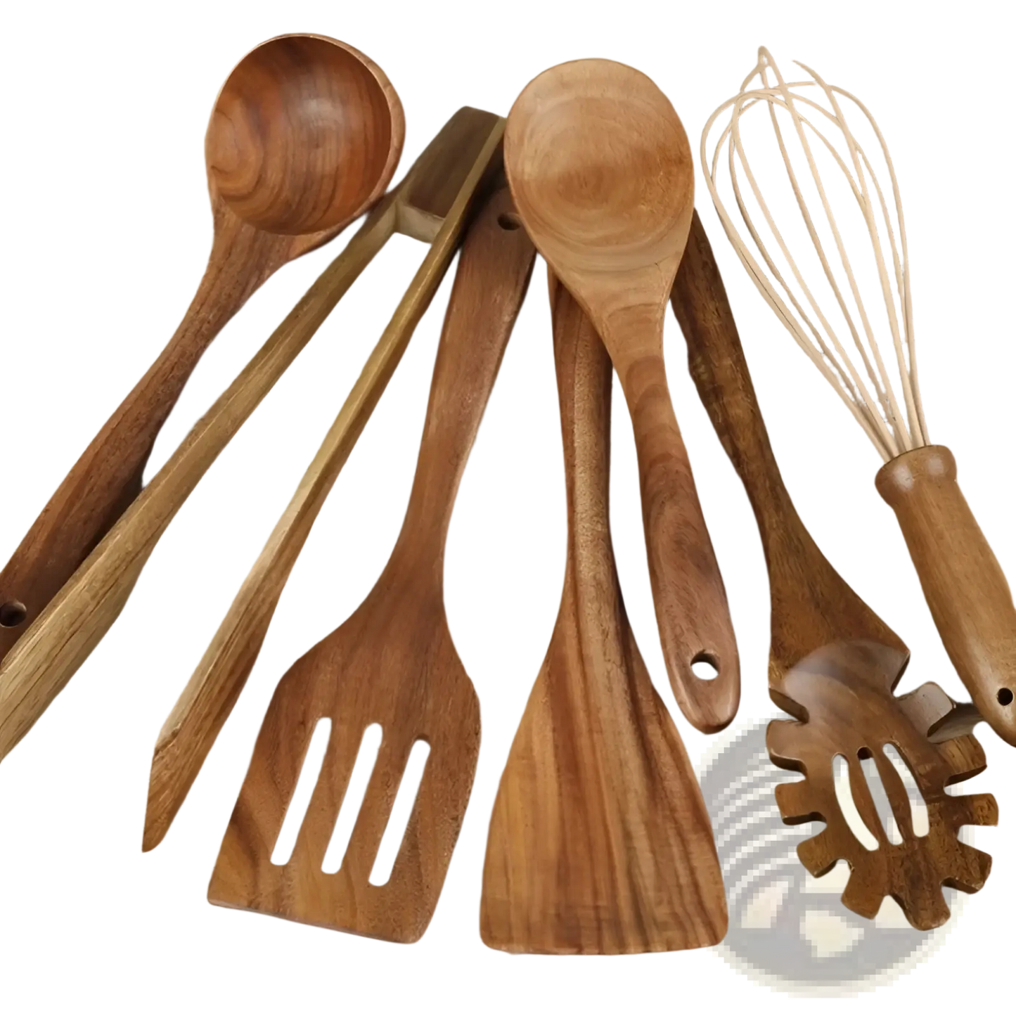 Wooden Cooking Utensils 7 Piece Non Stick Kitchen Set