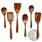 Wooden Cooking Utensils 7 Piece Non Stick Kitchen Set