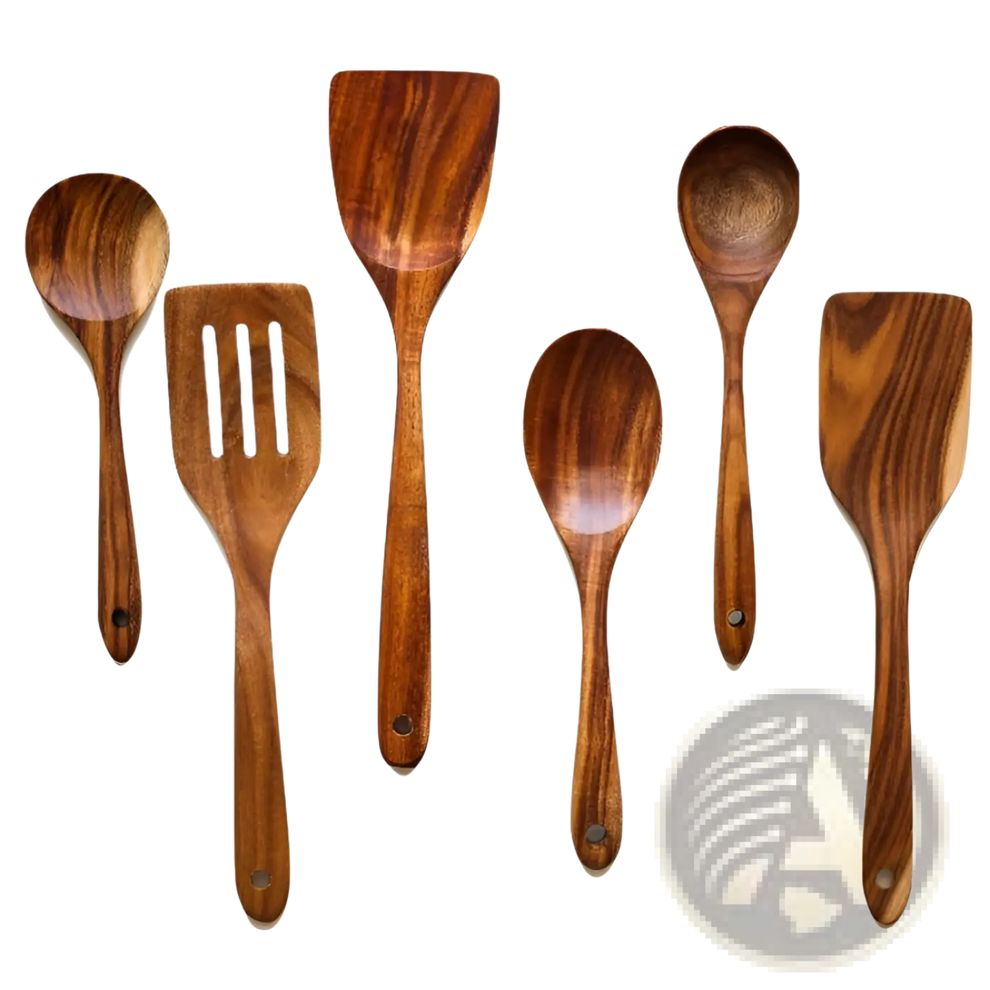 Wooden Cooking Utensils 7 Piece Non Stick Kitchen Set