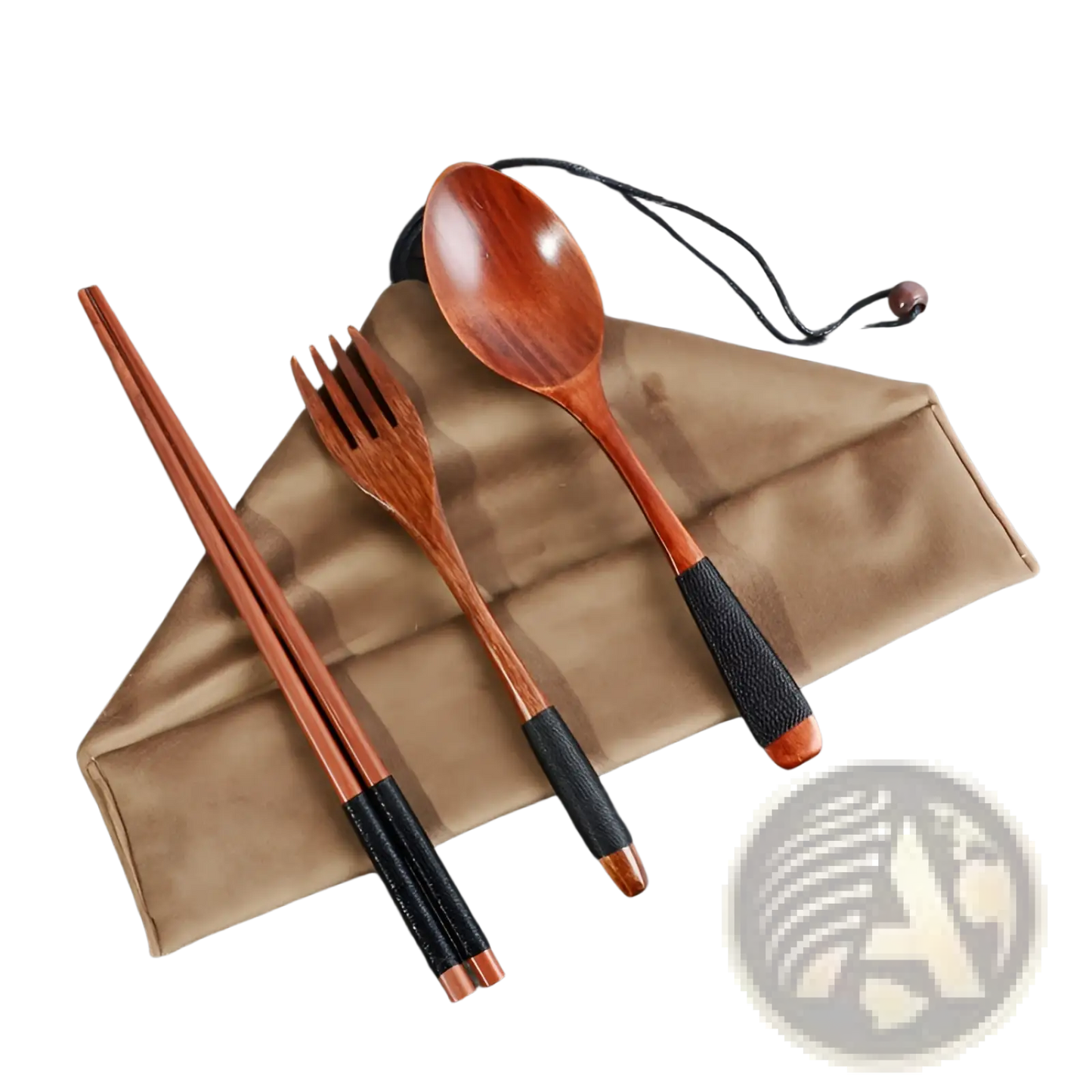 Wooden Cutlery Set 4 Piece Reusable Travel Utensils