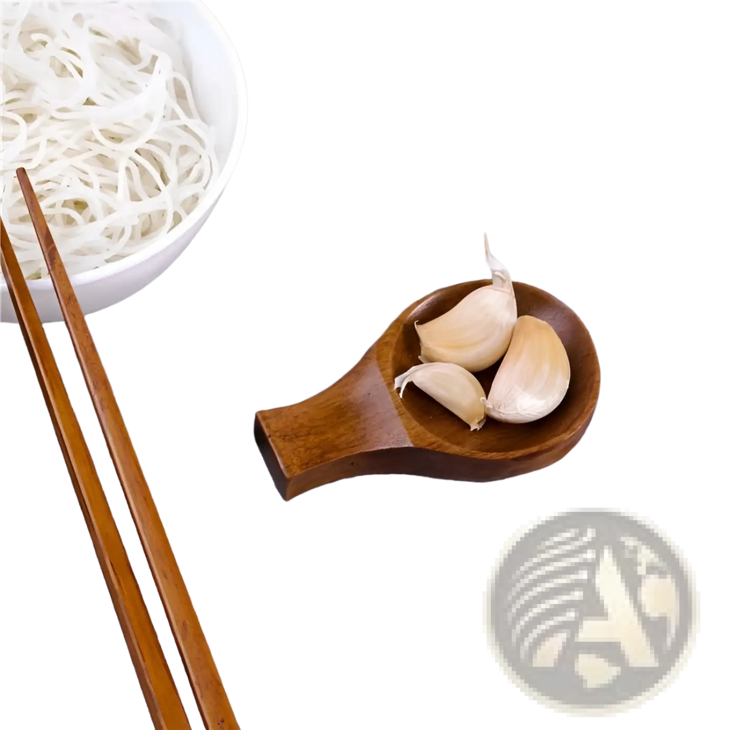 Wooden Dipping Sauce Dish with Chopstick Rest