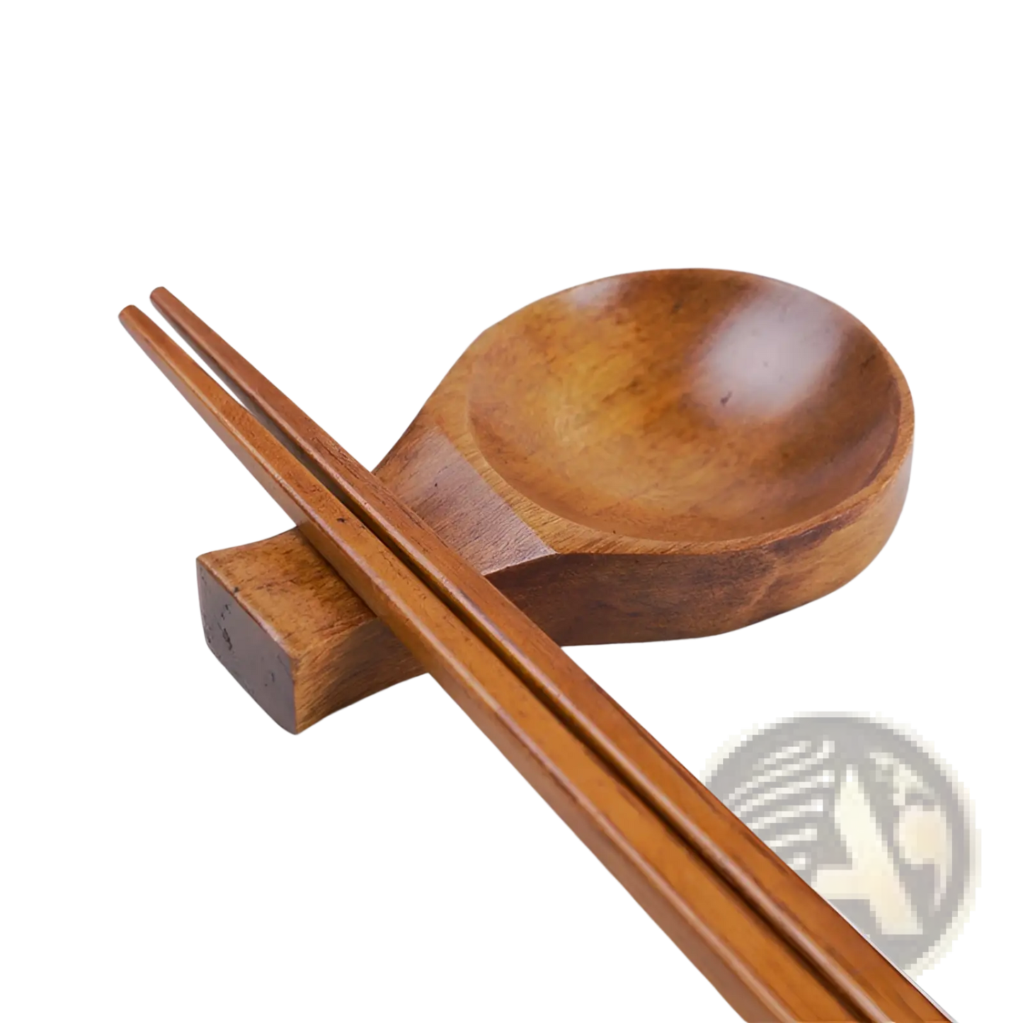 Wooden Dipping Sauce Dish with Chopstick Rest