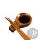Wooden Dipping Sauce Dish with Chopstick Rest