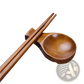 Wooden Dipping Sauce Dish with Chopstick Rest