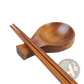 Wooden Dipping Sauce Dish with Chopstick Rest