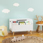 White Wooden Toy Box and Bookshelf Bench with Safety Hinge
