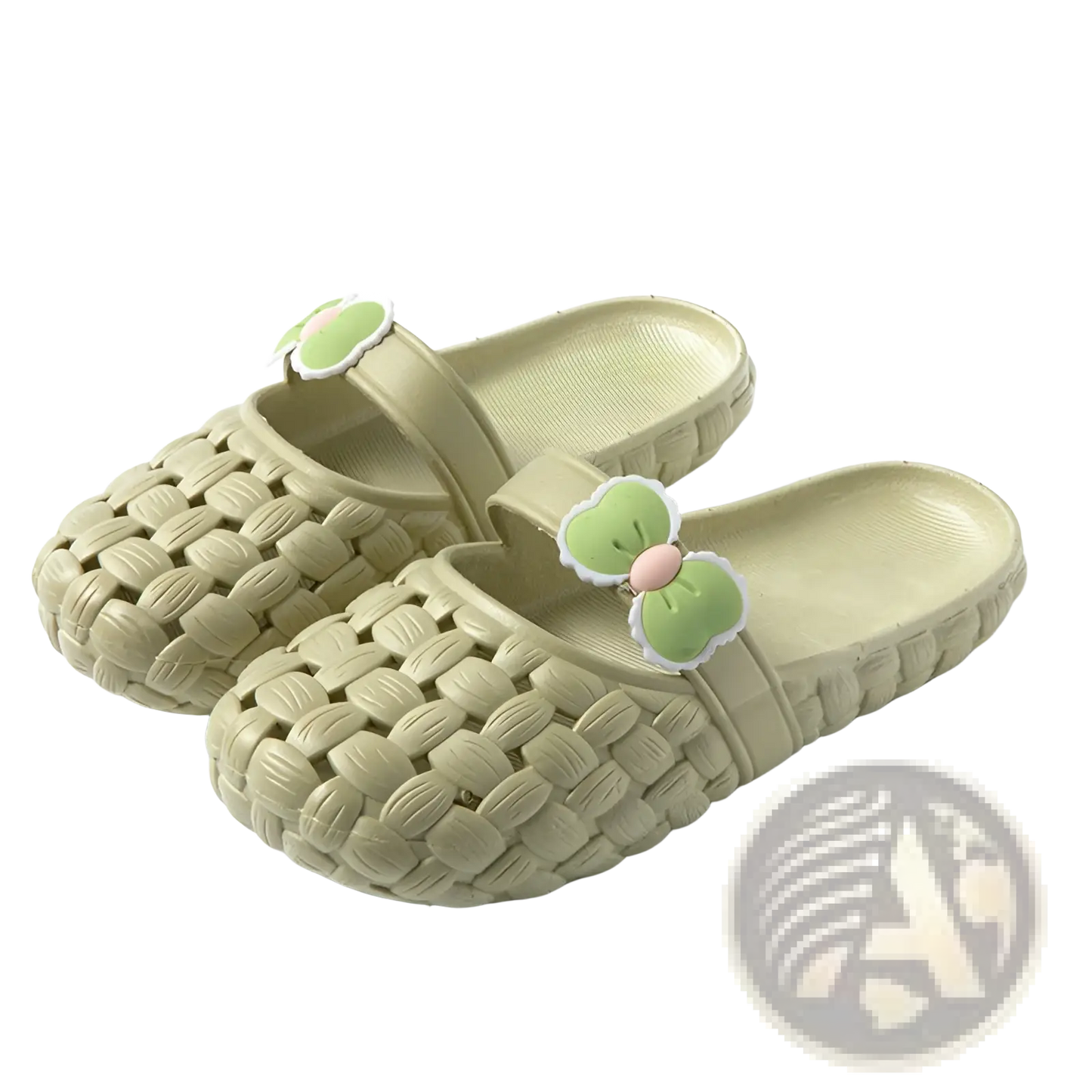 Woven Bow Slippers Summer Pvc Beach Slide Sandals