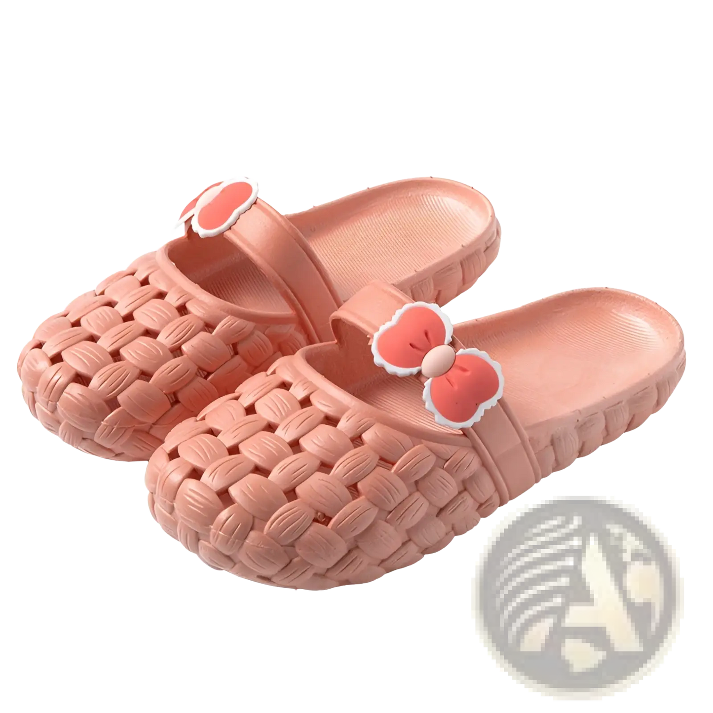 Woven Bow Slippers Summer Pvc Beach Slide Sandals