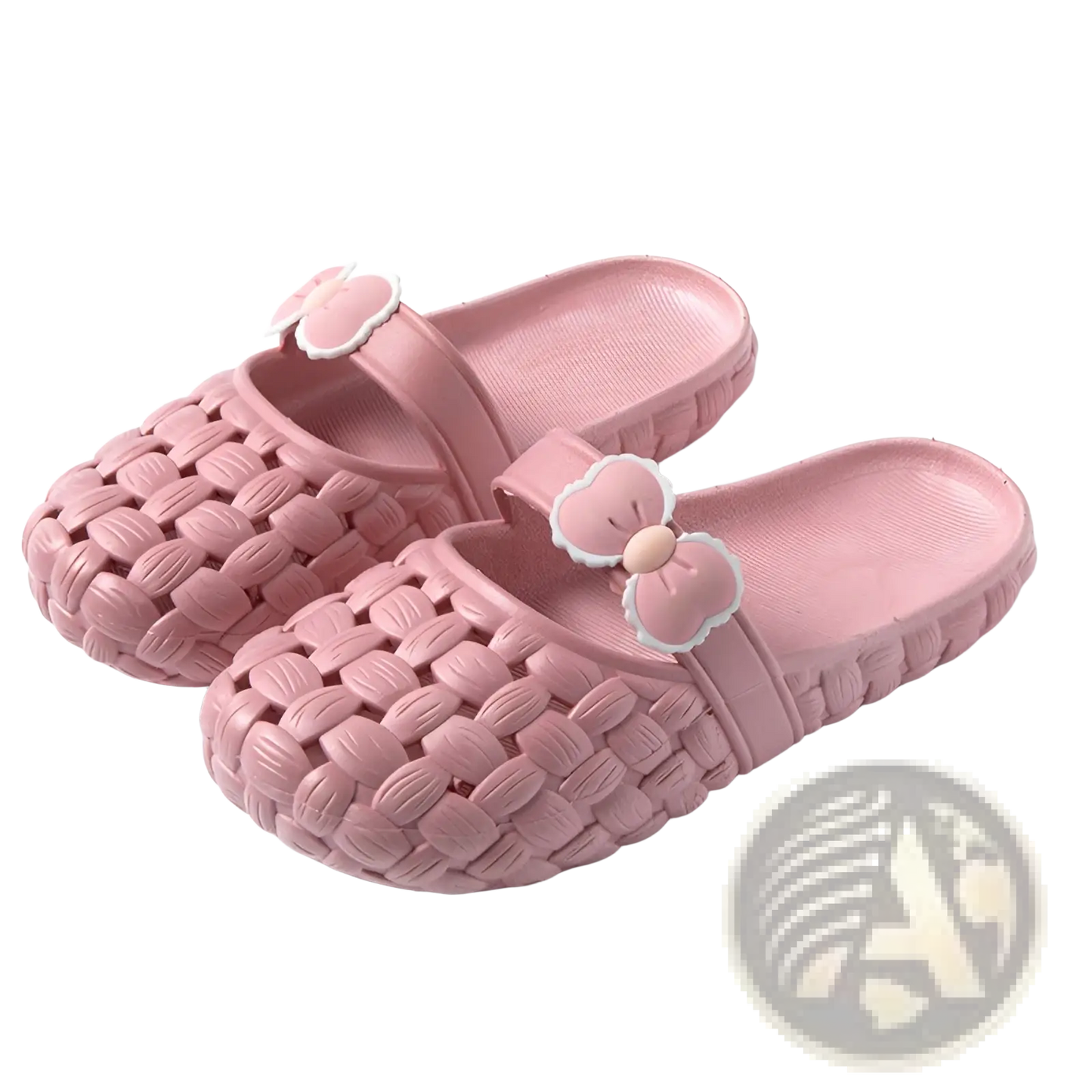 Woven Bow Slippers Summer Pvc Beach Slide Sandals