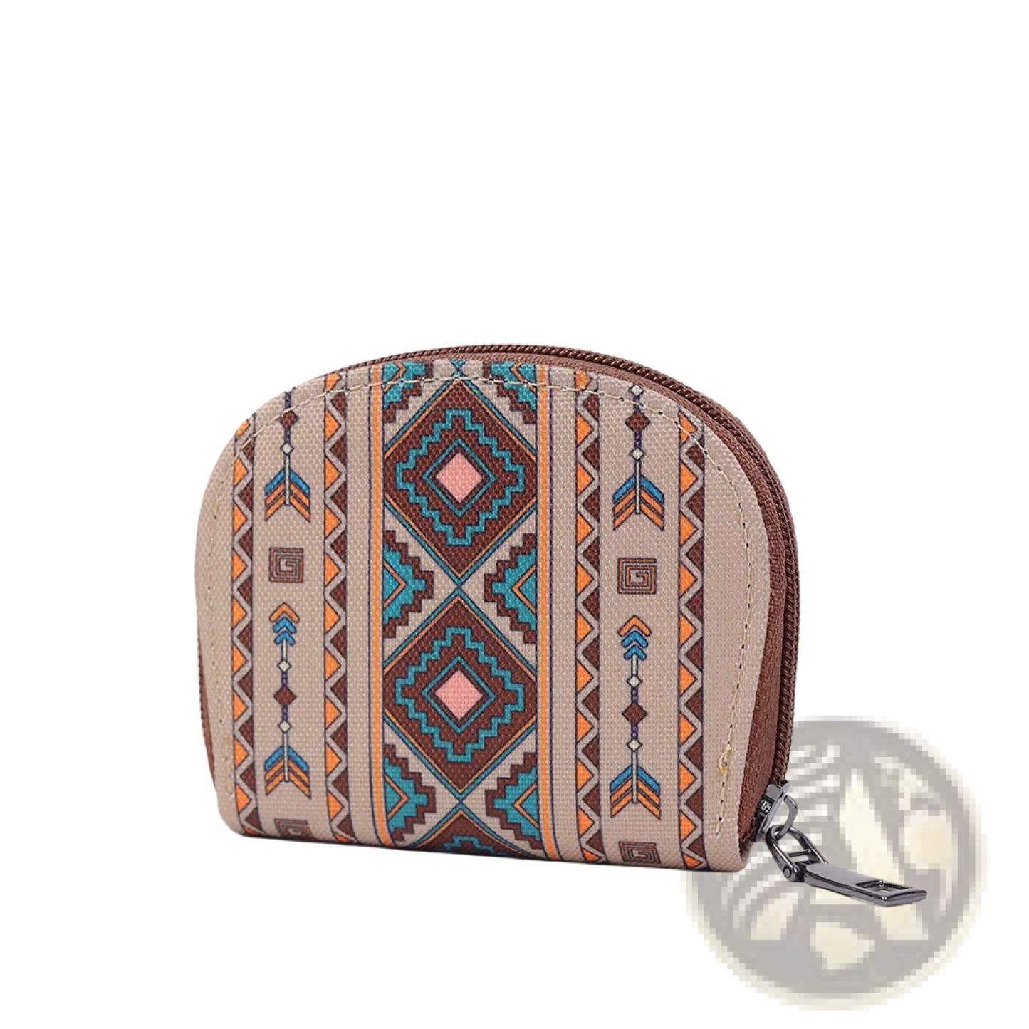 Woven Geometric Card Wallet and Portable Coin Purse