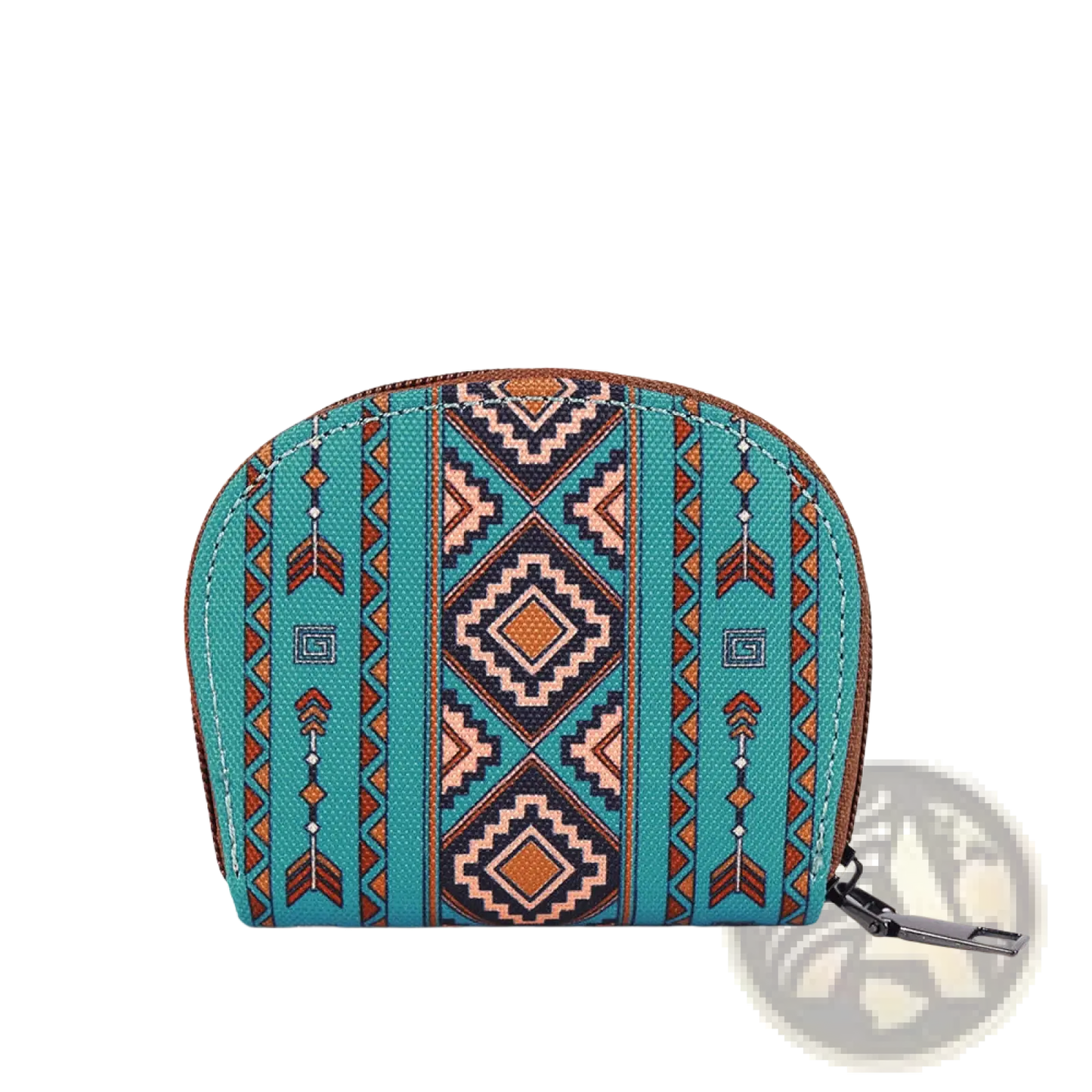 Woven Geometric Card Wallet and Portable Coin Purse