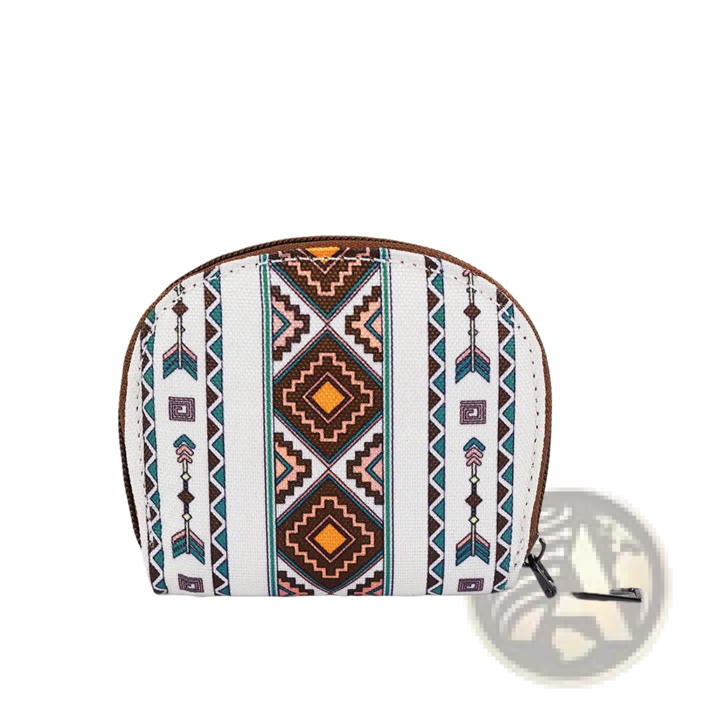 Woven Geometric Card Wallet and Portable Coin Purse