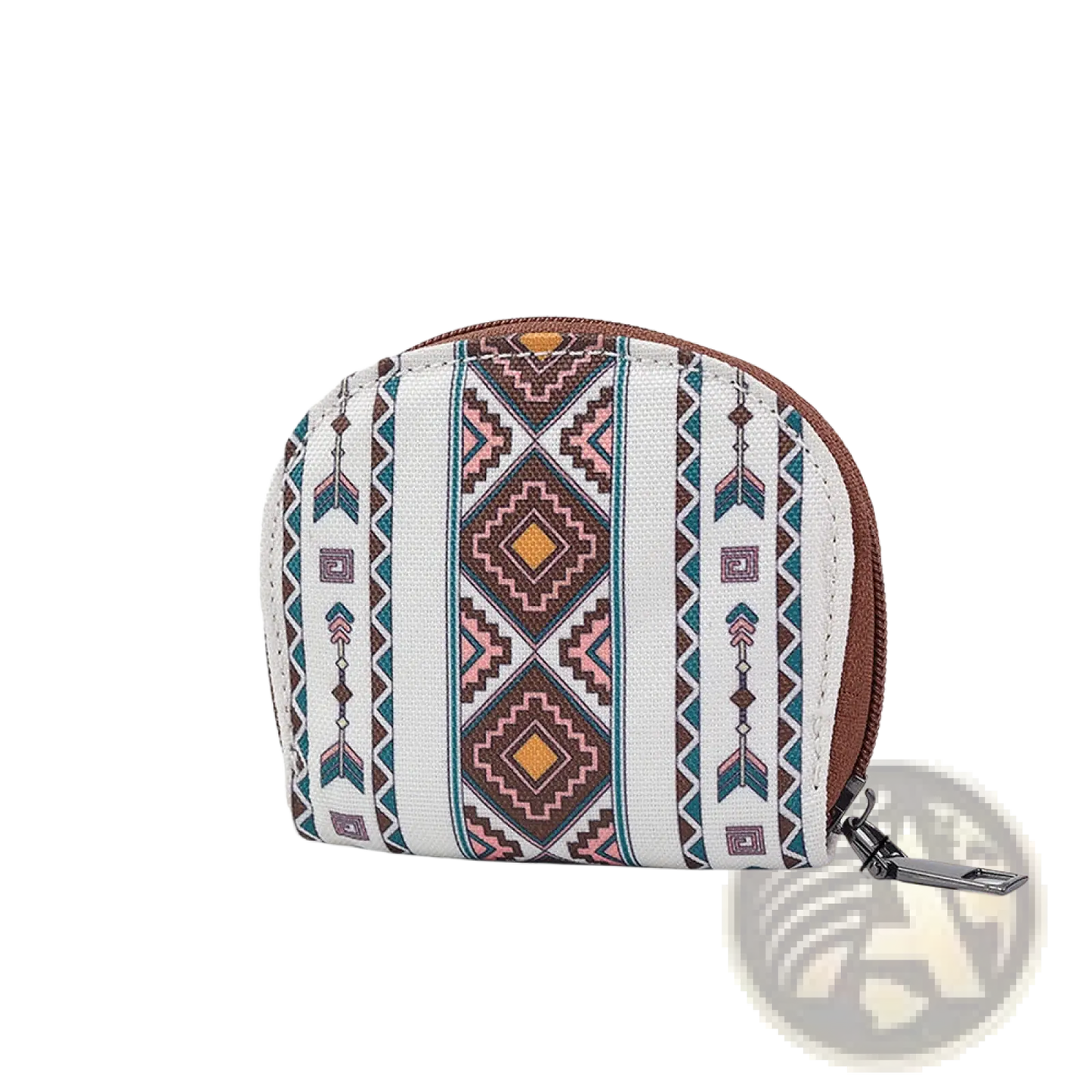 Woven Geometric Card Wallet and Portable Coin Purse