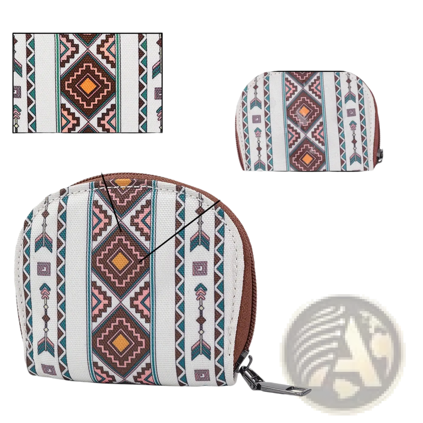 Woven Geometric Card Wallet and Portable Coin Purse