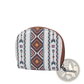 Woven Geometric Card Wallet and Portable Coin Purse
