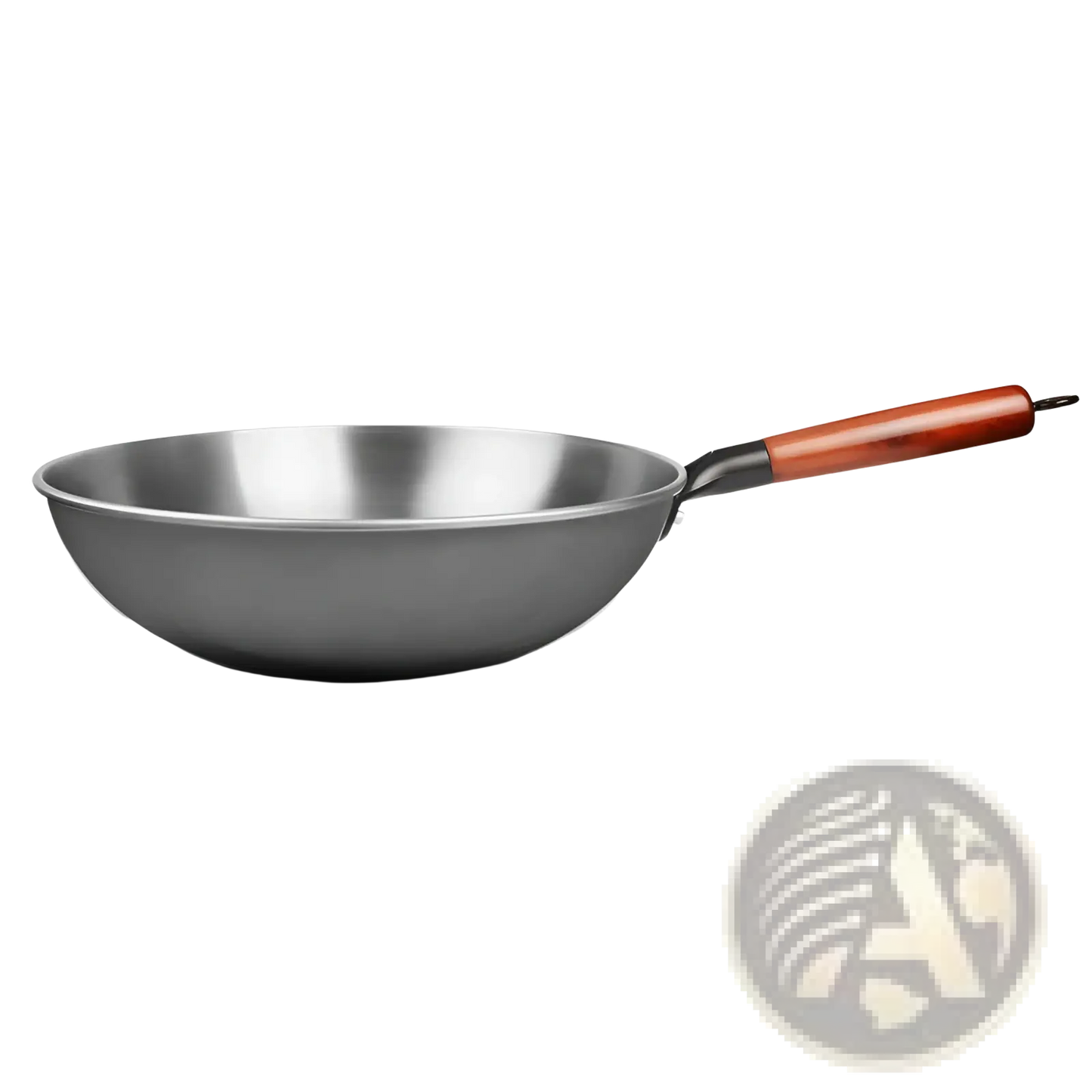 Wrought Iron Nonstick Wok with Wooden Handle
