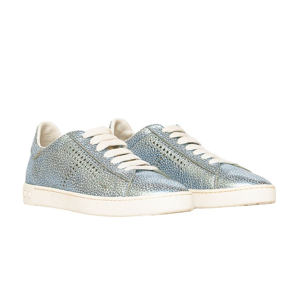 tods-womens-shoes-leather-trainers-sneakers-cassetta-leggera-12a-allacciata-in-silver-size-37-5