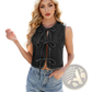 Y2k Bow Tie Denim Sleeveless Crop Top