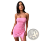 Y2k Ruched Strapless Side Slit Mini Dress