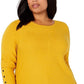 Alfani Women's Size Ribbed Snap Detail Sweater Dark Yellow Size 1X