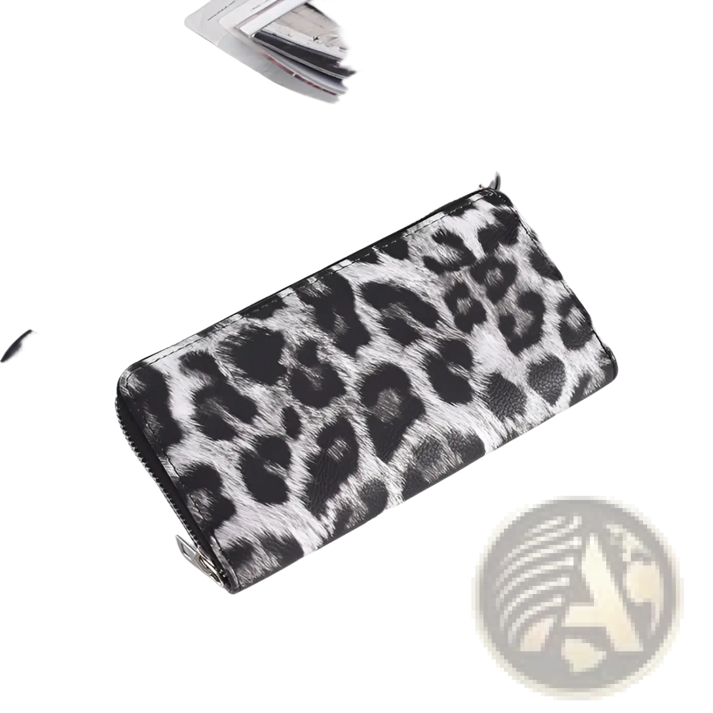 Zebra Print Leather Long Zipper Wallet for Women
