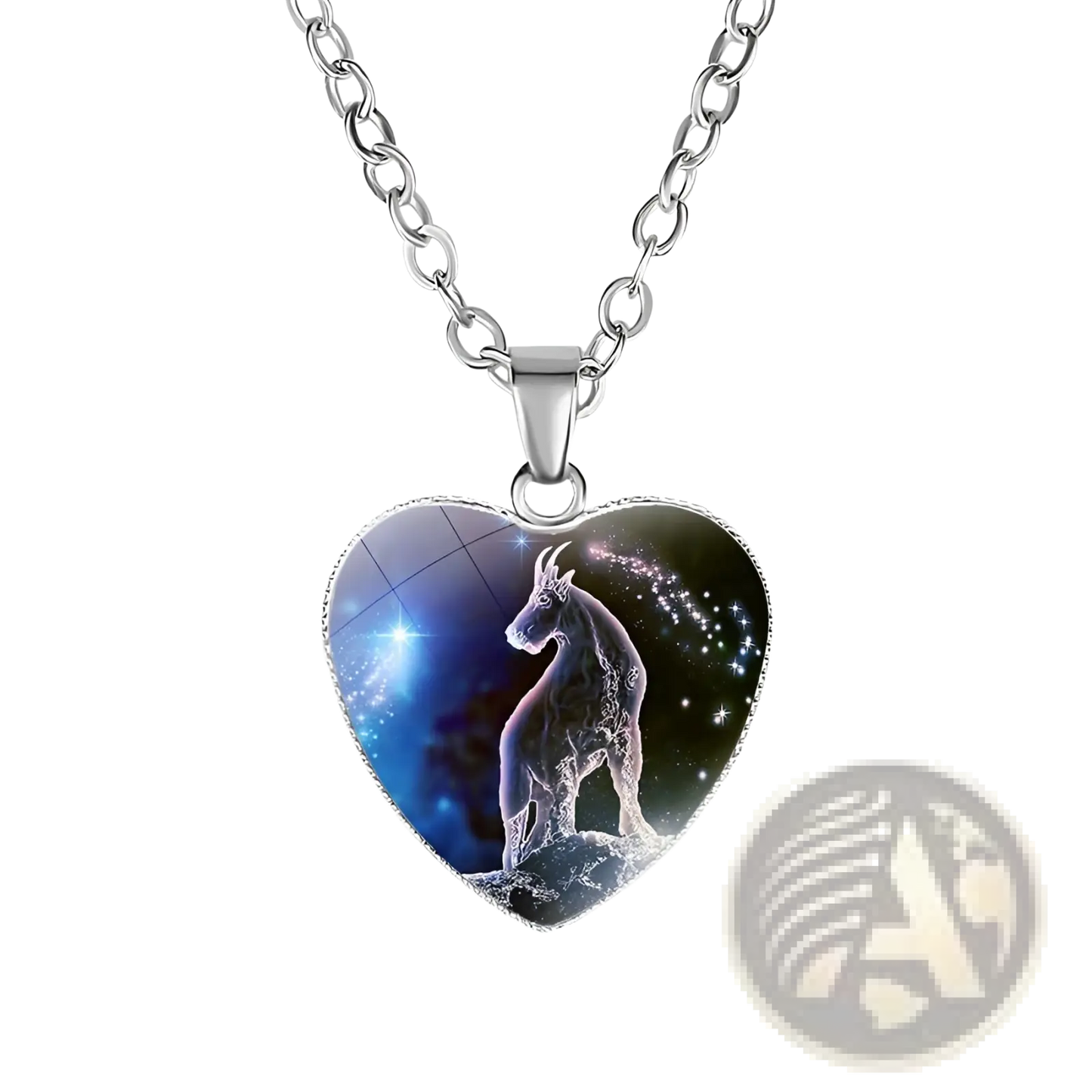 Zodiac Celestial Heart Pendant Galaxy Constellation Necklace