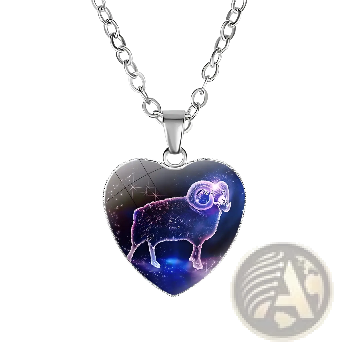 Zodiac Celestial Heart Pendant Galaxy Constellation Necklace