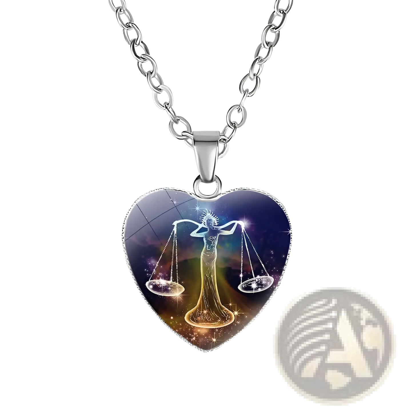 Zodiac Celestial Heart Pendant Galaxy Constellation Necklace